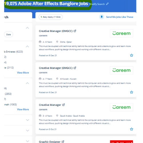 Adobe After Effects internship jobs in Aali