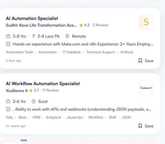 AI WhatsApp Automation internship jobs in Aali