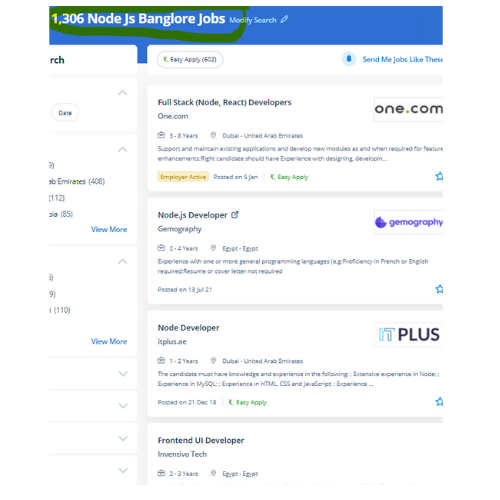 Node JS internship jobs in Aali
