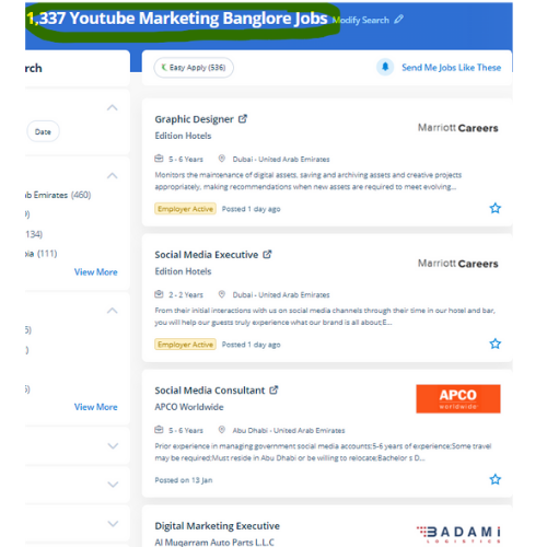 YouTube Marketing internship jobs in Riffa